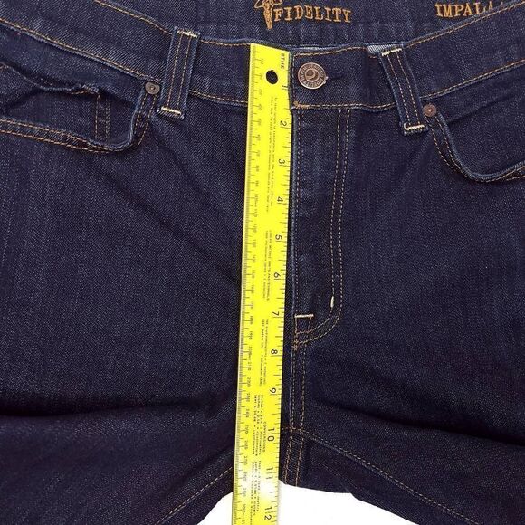 Fidelity Impala Jeans 36x27 Blue Stretch Cotton Straight USA Made 10" Rise - Picture 5 of 8